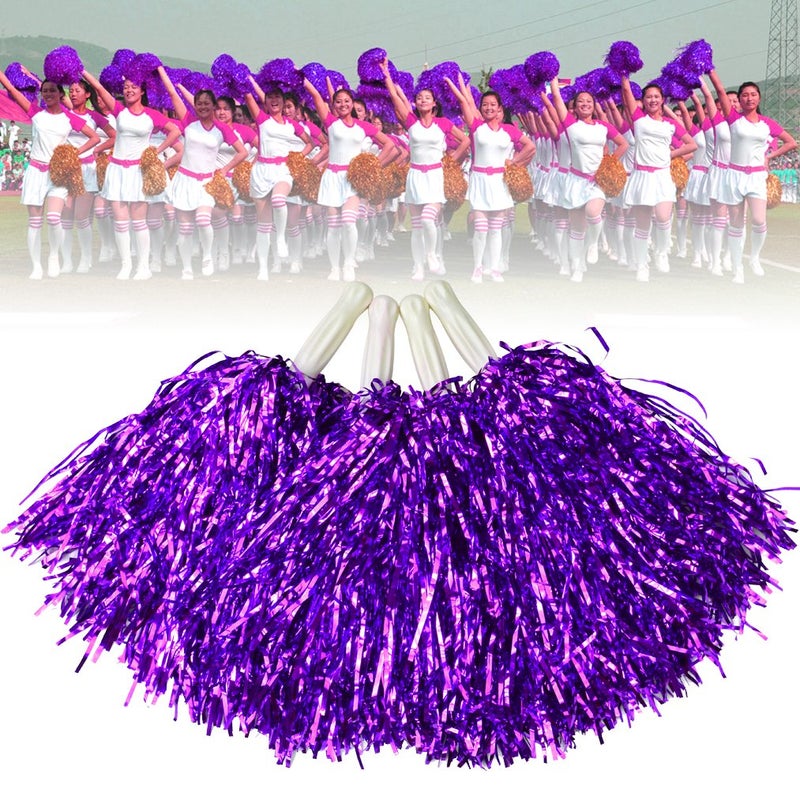 baotongle 12 PCS Cheerleading Squad Spirited Fun Poms Pompoms Cheer Costume Accessory for Party Dance Sports (Purples) - Image 3